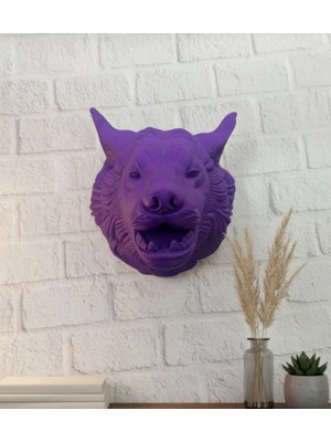 Alfa Aksesuar 03 Mor Kurt Figürü Duvar Aksesuarı