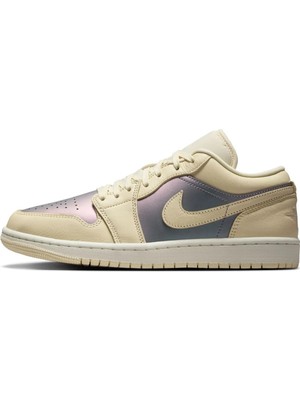 Nike Air Jordan 1 Low Special Edition Womens Sneaker Hakiki Deri Kadın Günlük Spor Ayakkabı Krem