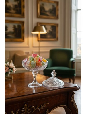 Bereketli Store Paşabahçe Diamond Kristal Ayaklı Şekerlik | Dekoratif Cam Sunumluk