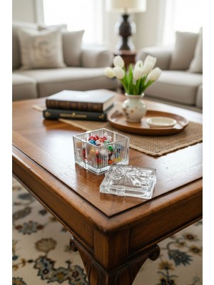 Bereketli Store Kare Cam Şekerlik | Kapaklı Dekoratif Şekerlik, Lokumluk ve Çikolatalık