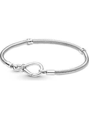 Genel Pandora Moments Sonsuzluk Düğümü Yılan Zincir Bileklik 925 Ayar Gümüş