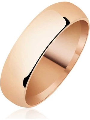 Inure Jewelry 5 mm Düz Bombeli Rose Gümüş Alyans