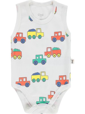 Civil Baby Taşıtlar Empirme 3-36 Ay Çıtçıtlı Badi - Ekru