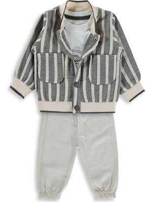 Concept Ceketli 3 Lü 6-18 Ay Takım - Haki 12-18 Ay