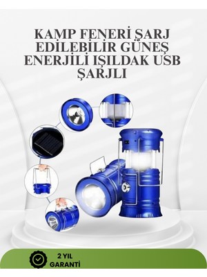 Güneş Enerjili Katlanabilir Kızaklı Kamp Feneri – USB Şarjlı, Çok Yönlü ve Dayanıklı Ta
