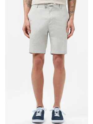 Lacoste Men's Regular Fit Gray Bermuda Shorts Erkek Keten Pamuk Bermuda Şort Gri