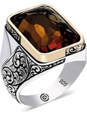 Inure Jewelry ​gümüş Zultanit Taşlı Köşeli Erkek Yüzük