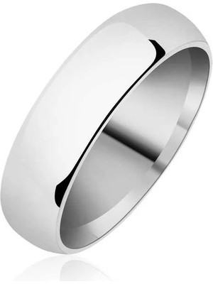 Inure Jewelry 5 mm Düz Bombeli Gümüş Alyans