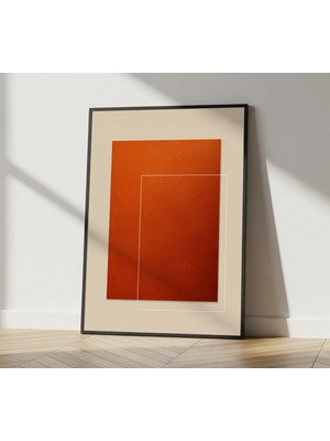 Rosaart Modern, Minimal Ahşap Çerçeveli Poster –kahverengi,turuncu ve Bej Seçenekli,dekoratif Duvar Dekoru
