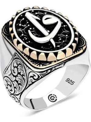Inure Jewelry Gümüş Elif Vav Oval Erkek Yüzük