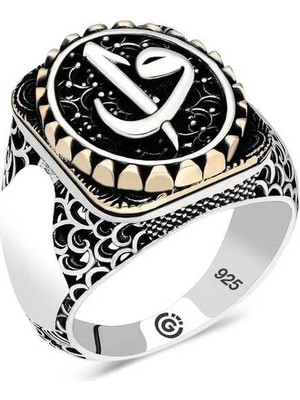 Inure Jewelry Gümüş Elif Vav Oval Erkek Yüzük