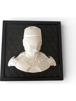 Major Hobi 3D Baskı Iron Man Duvar Tablosu 22X22 cm Çerçeveli Dekoratif Obje