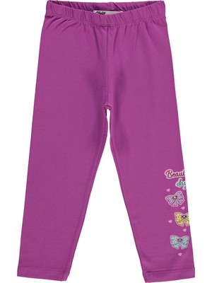 Civil Girls Beautiful Day Baskılı 2-5 Yaş Tayt  - Lila