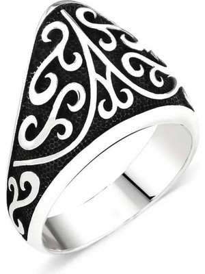 Inure Jewelry Gümüş Desenli Okçu Zihgir Erkek Yüzük
