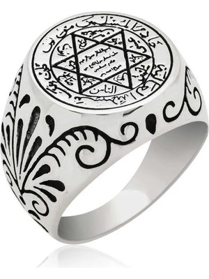 Inure Jewelry Gümüş Süleyman Mührü Erkek Yüzük