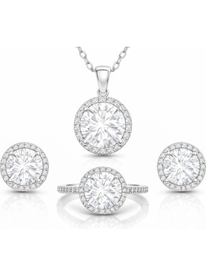 Inure Jewelry Gümüş Yuvarlak Montür Tek Taş Set