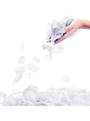 Senka Beyaz Renk Gül Yaprağı Şekilli Konfeti 1 Paket 100 Adet
