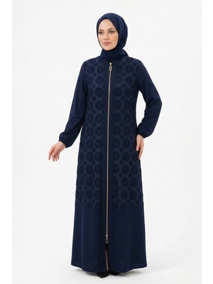 Nuss Cupra Ferace Çift Fermuar Detay Kap Ceket 6026 Lacivert