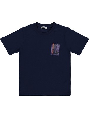 Civil Boys Future Aslan Baskılı 10-13 Yaş Tişört - Lacivert