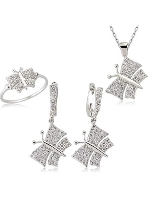 Inure Jewelry Gümüş Kelebek Bayan Set