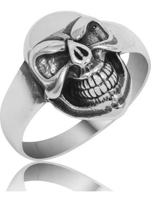 Inure Jewelry Gümüş Kuru Kafa Erkek Yüzük