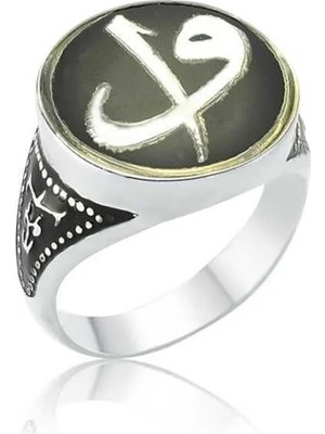 Inure Jewelry Gümüş Elif Vav Erkek Yüzük