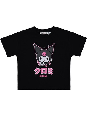 Kuromi 2-5 Yaş Tişört - Siyah