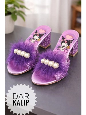 Surpie Shoes Kız Çocuk Karakterli Terlik, Çocuk Topuklu Terlik