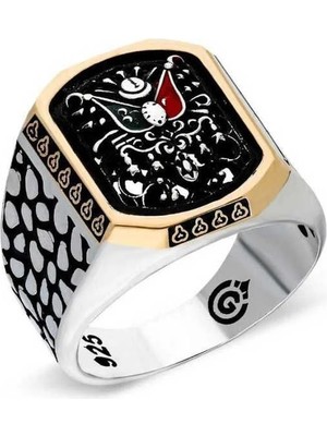 Inure Jewelry Gümüş Osmanlı Devlet Armalı Erkek Yüzük
