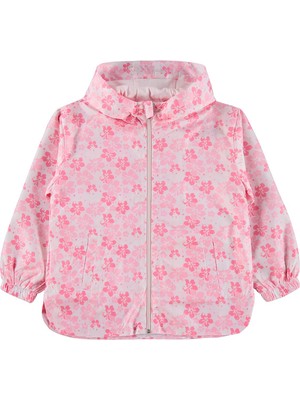 Civil Girls Çiçek Desenli 6-9 Yaş Yağmurluk - Pembe