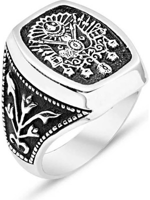 Inure Jewelry Gümüş Osmalı Armalı Erkek Yüzük