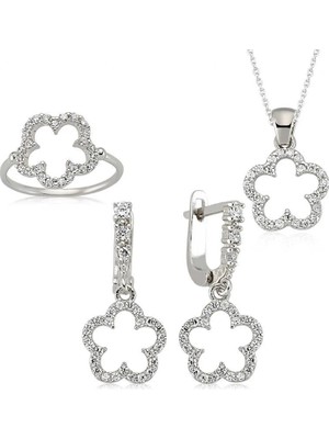 Inure Jewelry Gümüş Çiçek Bayan Set