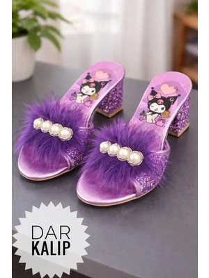 Surpie Shoes Kız Çocuk Karakterli Terlik, Çocuk Topuklu Terlik