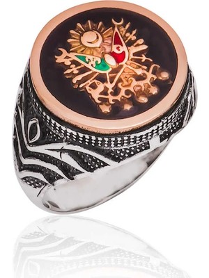 Inure Jewelry Gümüş Osmanlı Devlet Armalı Erkek Yüzük
