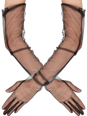 urfakent bilişim ve medya danışmanlık Uzun Boy Likralı Siyah Yetişkin Mega Tül Eldiven