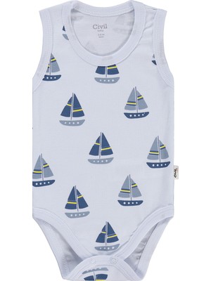 Civil Baby Yelkenli Empirme 3-36 Ay Çıtçıtlı Badi - Beyaz