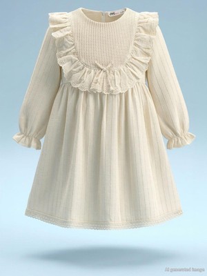 Civil Girls Roba Fırfırlı 2-5 Yaş Elbise - Bej