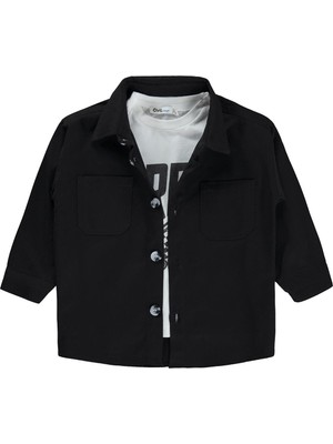 Civil Boys Çift Cepli Tişörtlü 2-5 Yaş Gömlek - Siyah