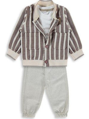 Concept Ceketli 3 Lü 6-18 Ay Takım - Kahve 12-18 Ay