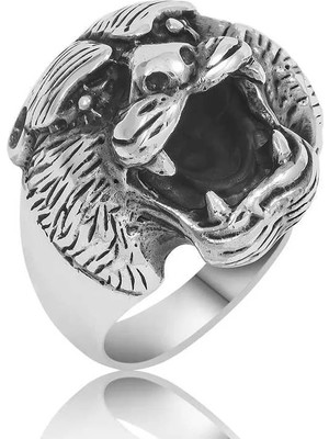 Inure Jewelry ​gümüş Puma Kafası Erkek Yüzük