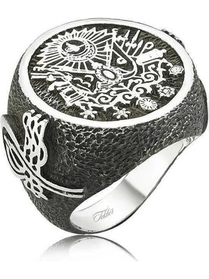 Inure Jewelry Gümüş Osmanlı Devlet Armalı Erkek Yüzük