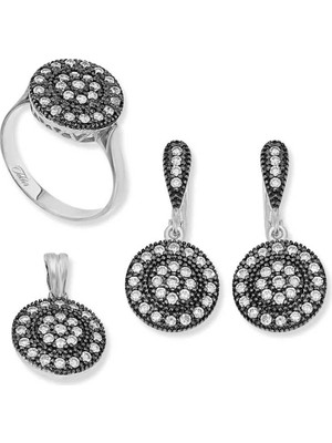 Inure Jewelry Gümüş Elmas Modeli Bayan Set