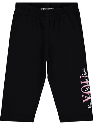 Civil Girls You Baskılı 6-9 Yaş Tayt  - Siyah