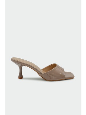 Laminta Perry Küt Burun Vizon Kadın Topuklu Terlik