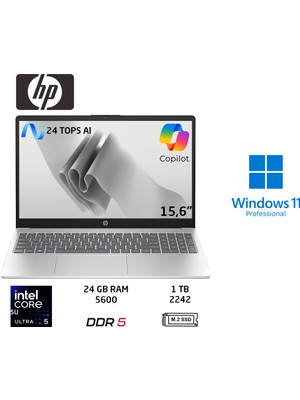 Hp aı 15 Intel Core Ultra 5 225U 24GB 1tb SSD W11 Pro 15.6" D51E0EA Duddi