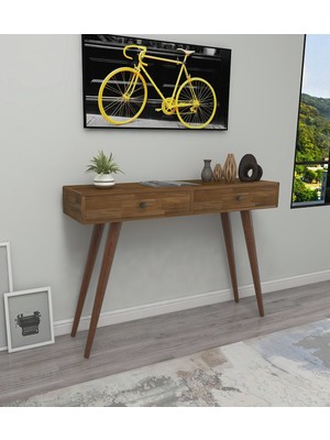 Feyza Design Kahverengi Ahşap Yüksekliği 110 cm Antre Rafı