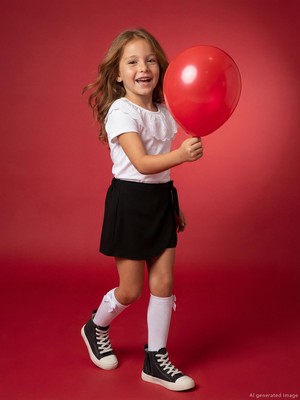 Civil Girls Yakası Fırfırlı 4-9 Yaş Tişört - Kırık Beyaz