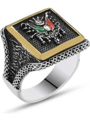 Inure Jewelry Gümüş Osmanlı Devlet Armalı Erkek Yüzük