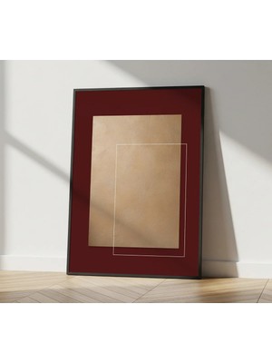 Rosaart Modern, Minimal Ahşap Çerçeveli Poster –kahverengi,turuncu ve Bej Seçenekli,dekoratif Duvar Dekoru