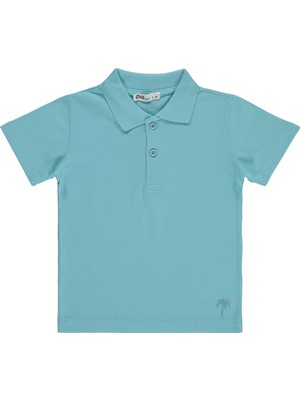 Civil Boys Erkek Çocuk Palmiye Nakışlı Polo Yaka 2-5 Yaş Tişört - Yeşil